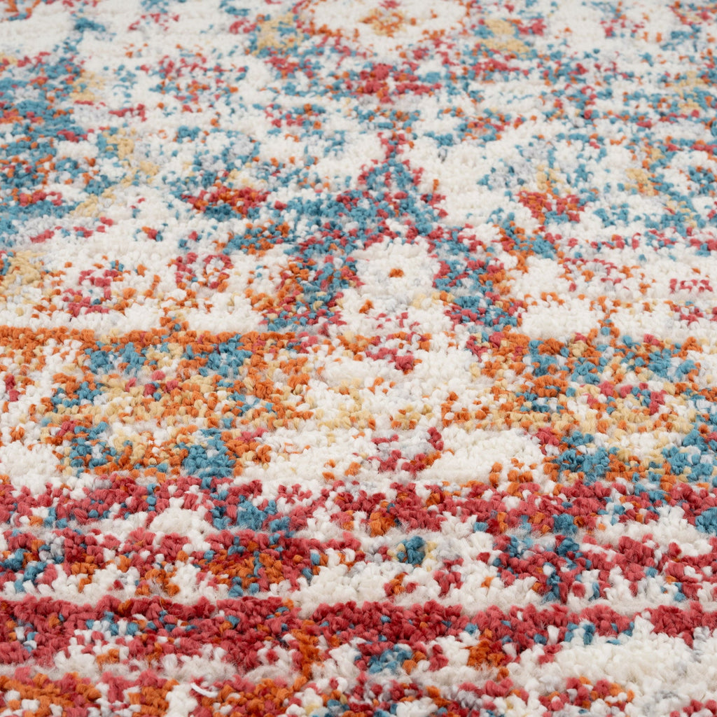 Carved Multicolour Area Rug - Florrie