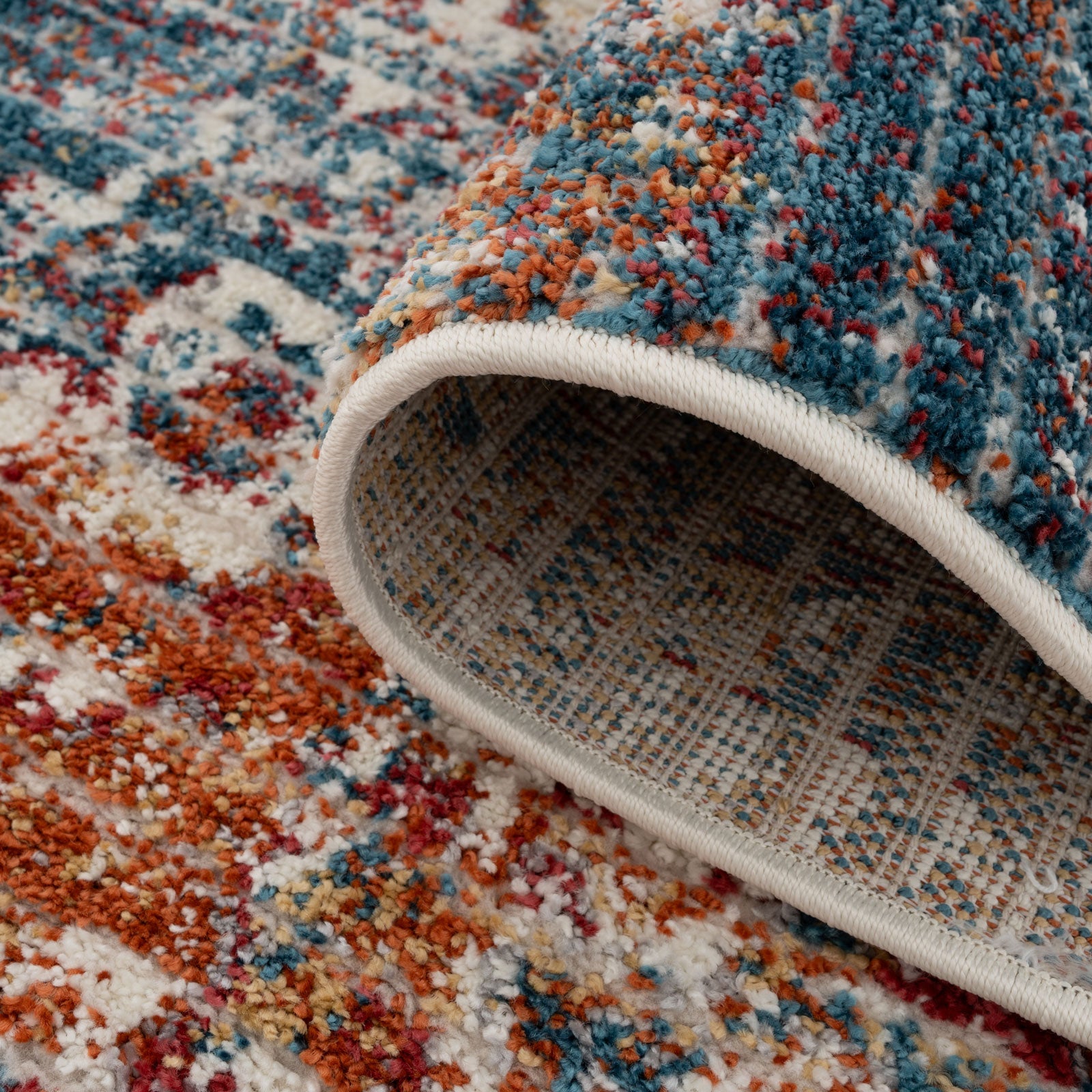 Carved Multicolour Area Rug - Florrie