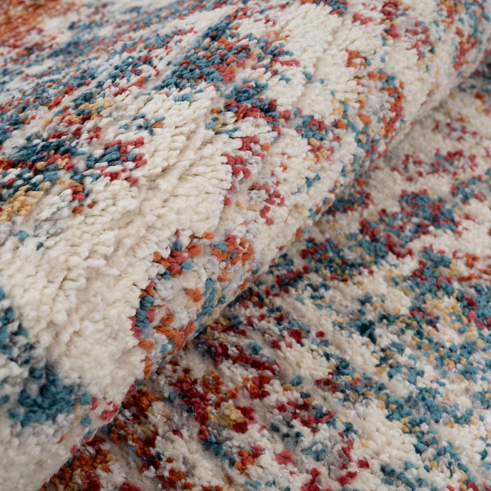 Carved Multicolour Area Rug - Florrie