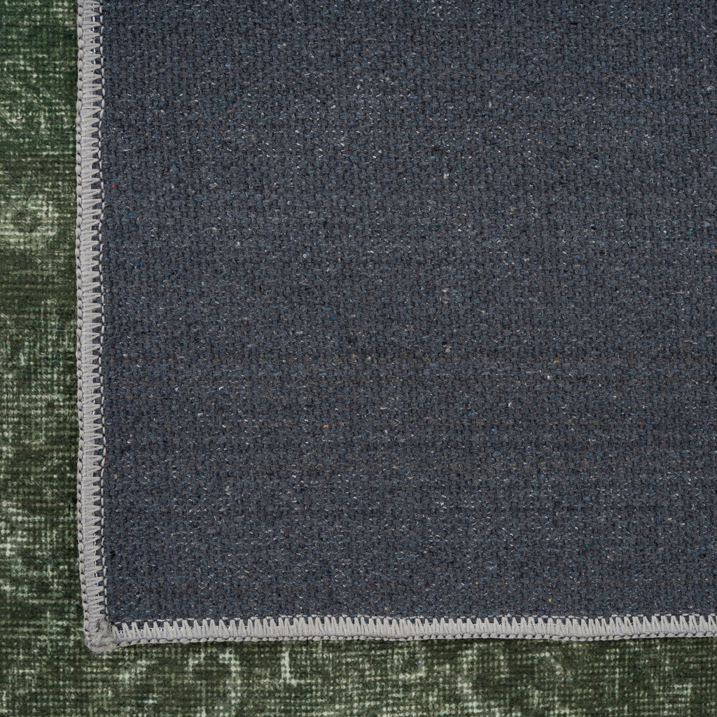 Soft Washable Green Medallion Rug - Maisie