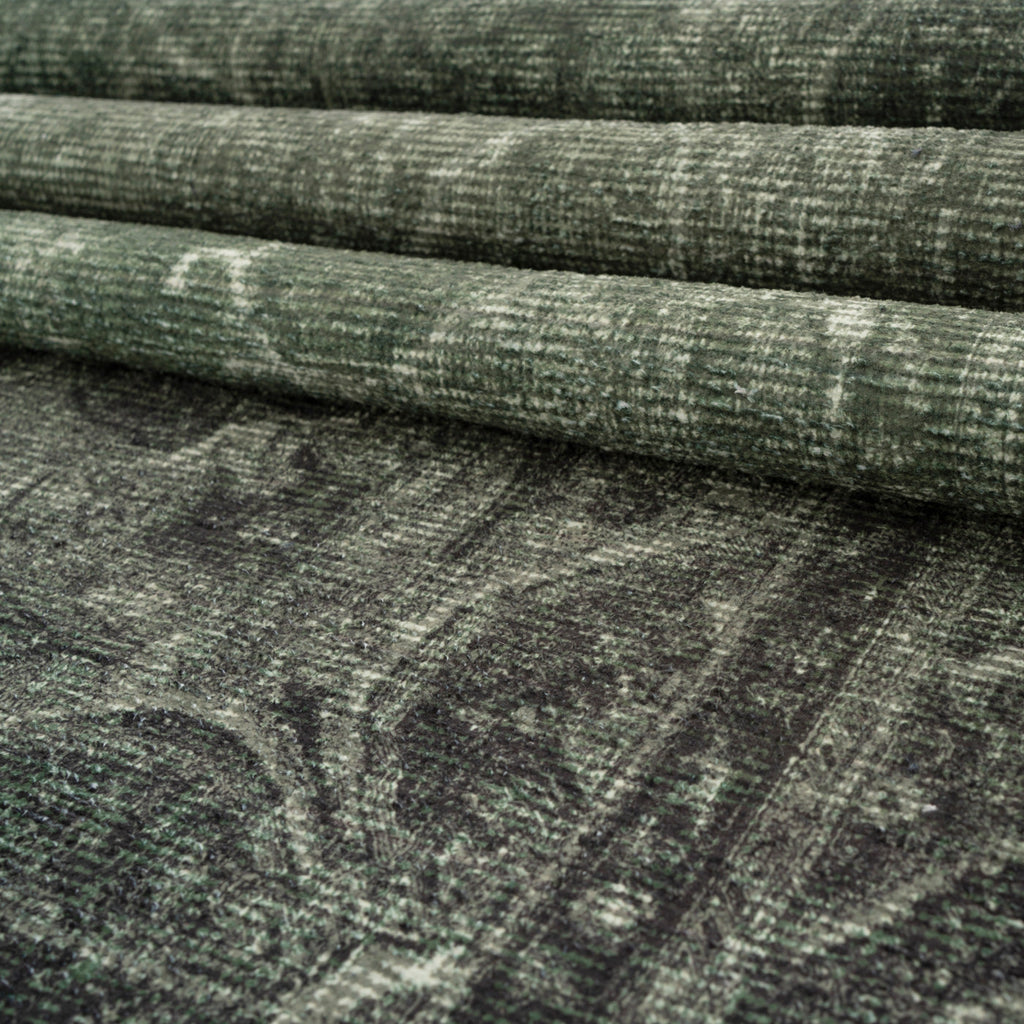 Soft Washable Green Medallion Rug - Maisie