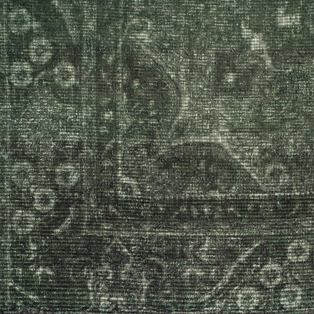 Soft Washable Green Medallion Runner - Maisie
