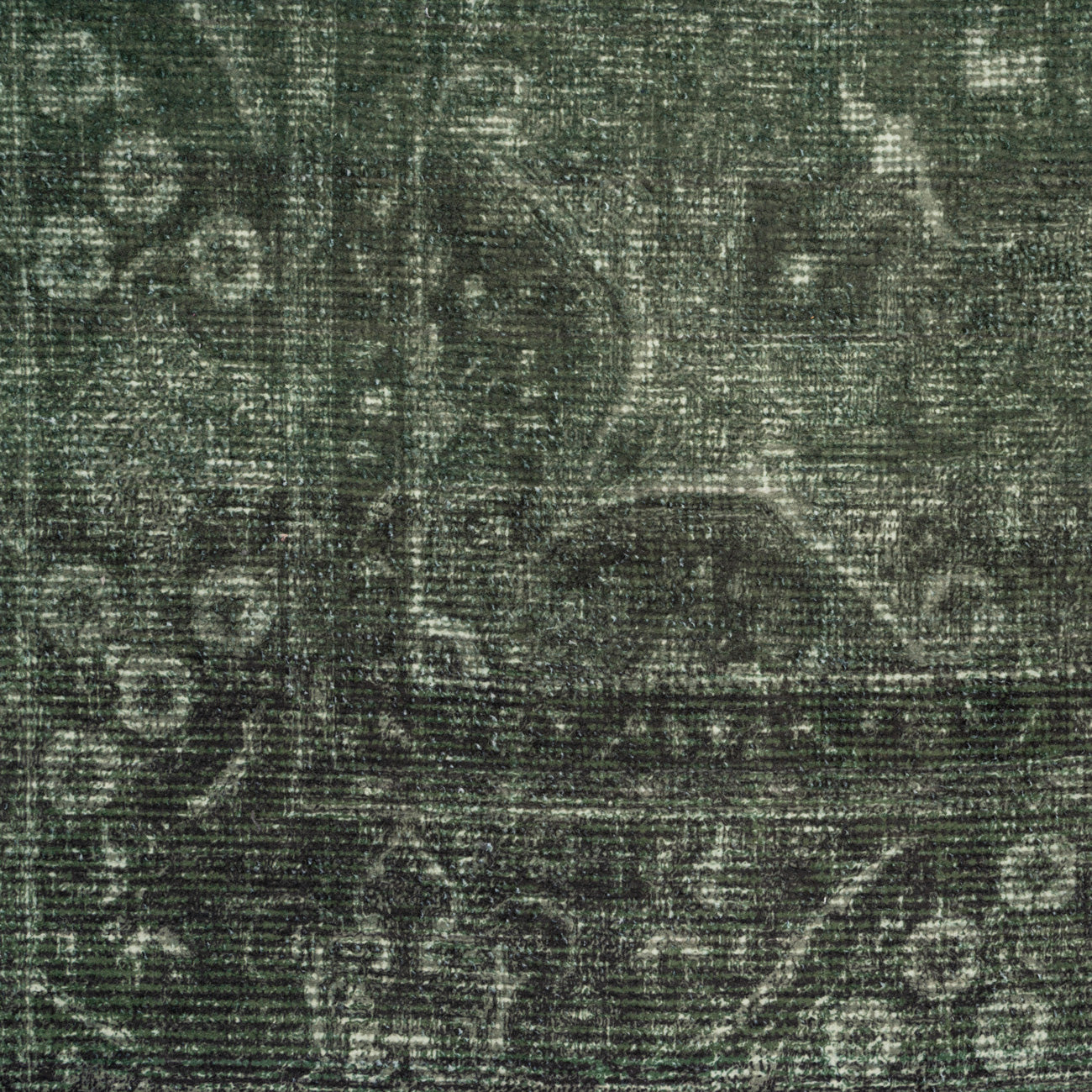 Soft Washable Green Medallion Runner - Maisie