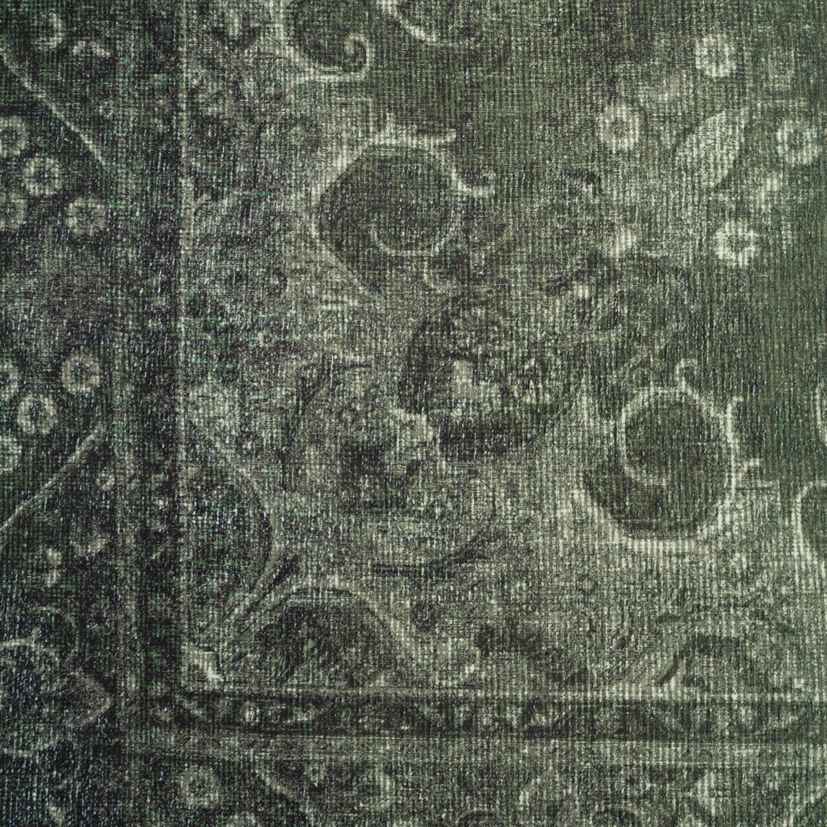Soft Washable Green Medallion Rug - Maisie
