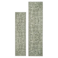 Soft Washable Green Motif Runner - Pippa