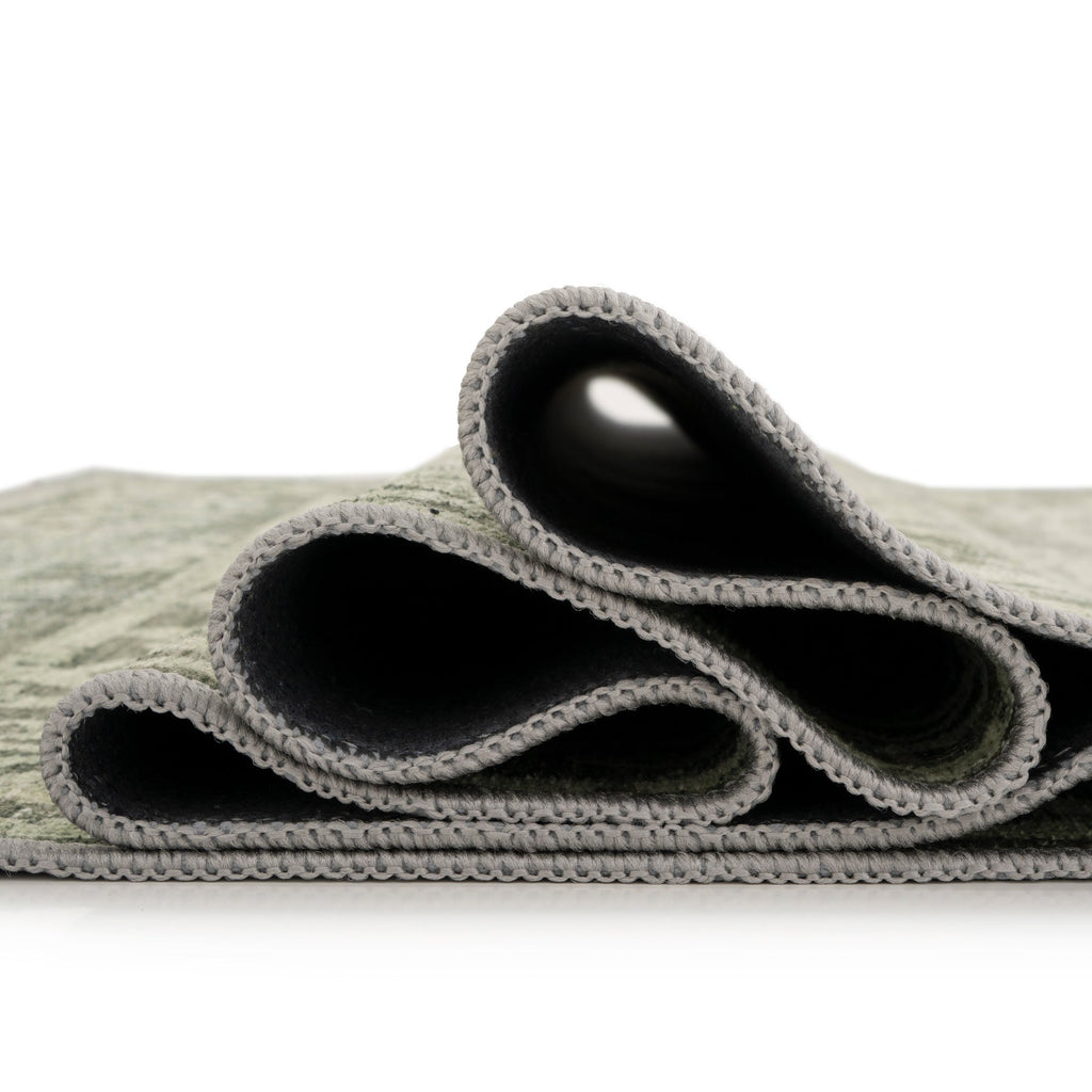 Soft Washable Green Motif Rug - Pippa