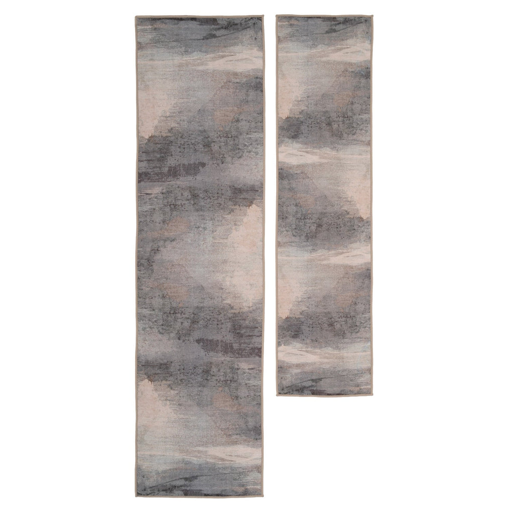 Soft Washable Grey Abstract Rug - Dara