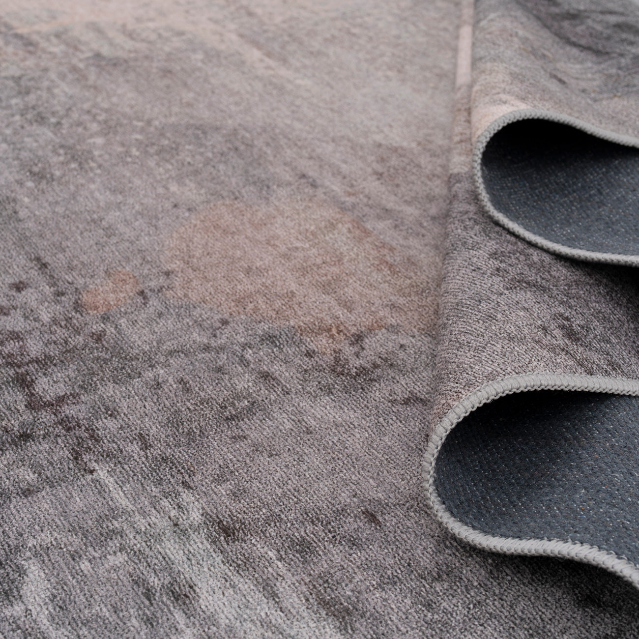 Soft Washable Grey Abstract Runner - Dara