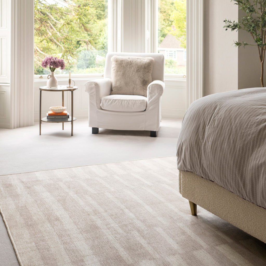 Soft Washable Beige Geometric Rug - Faye