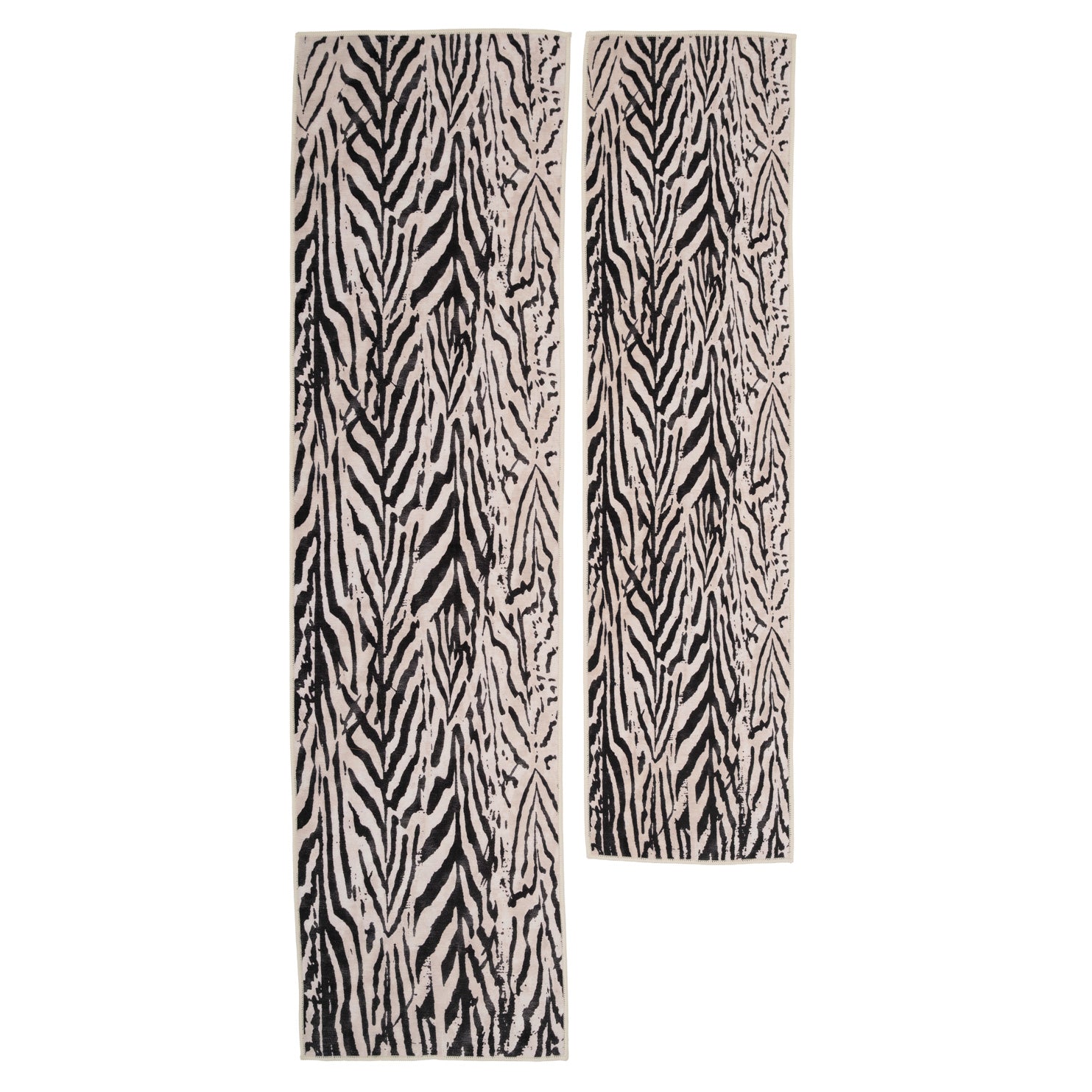 Soft Washable Black Zebra Print Rug - Ida