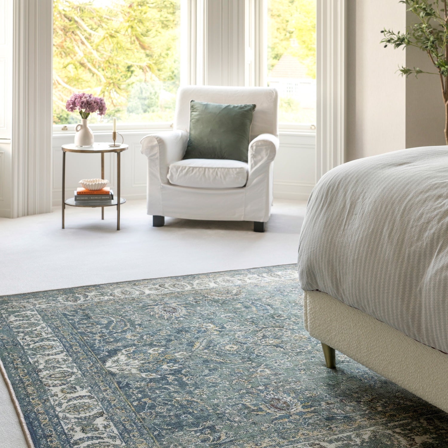 Soft Washable Classic Green Rug - Maude