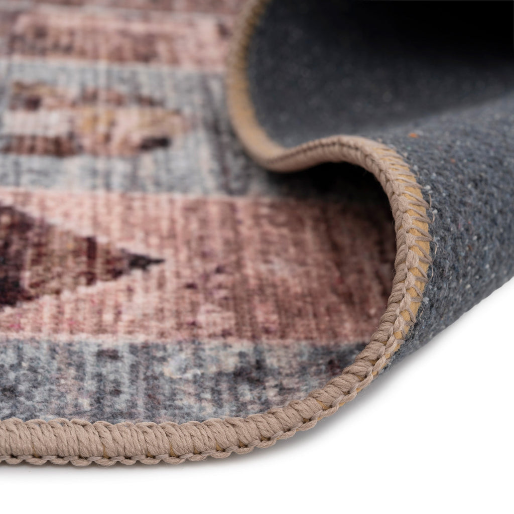 Soft Washable Brown Aztec Rug - Sybil