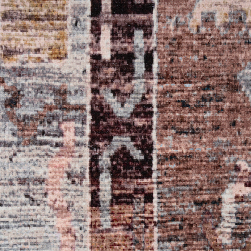 Soft Washable Brown Aztec Rug - Sybil
