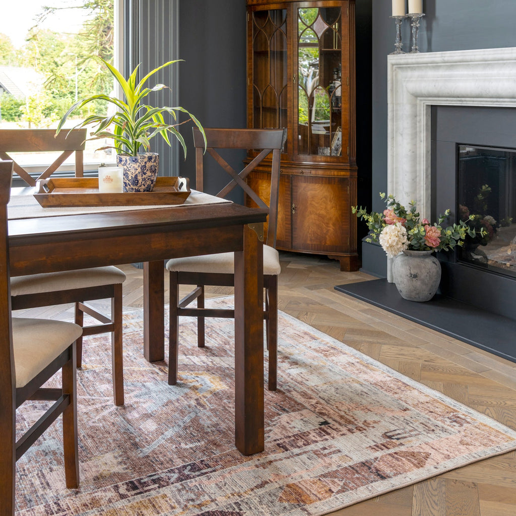 Soft Washable Brown Aztec Rug - Sybil