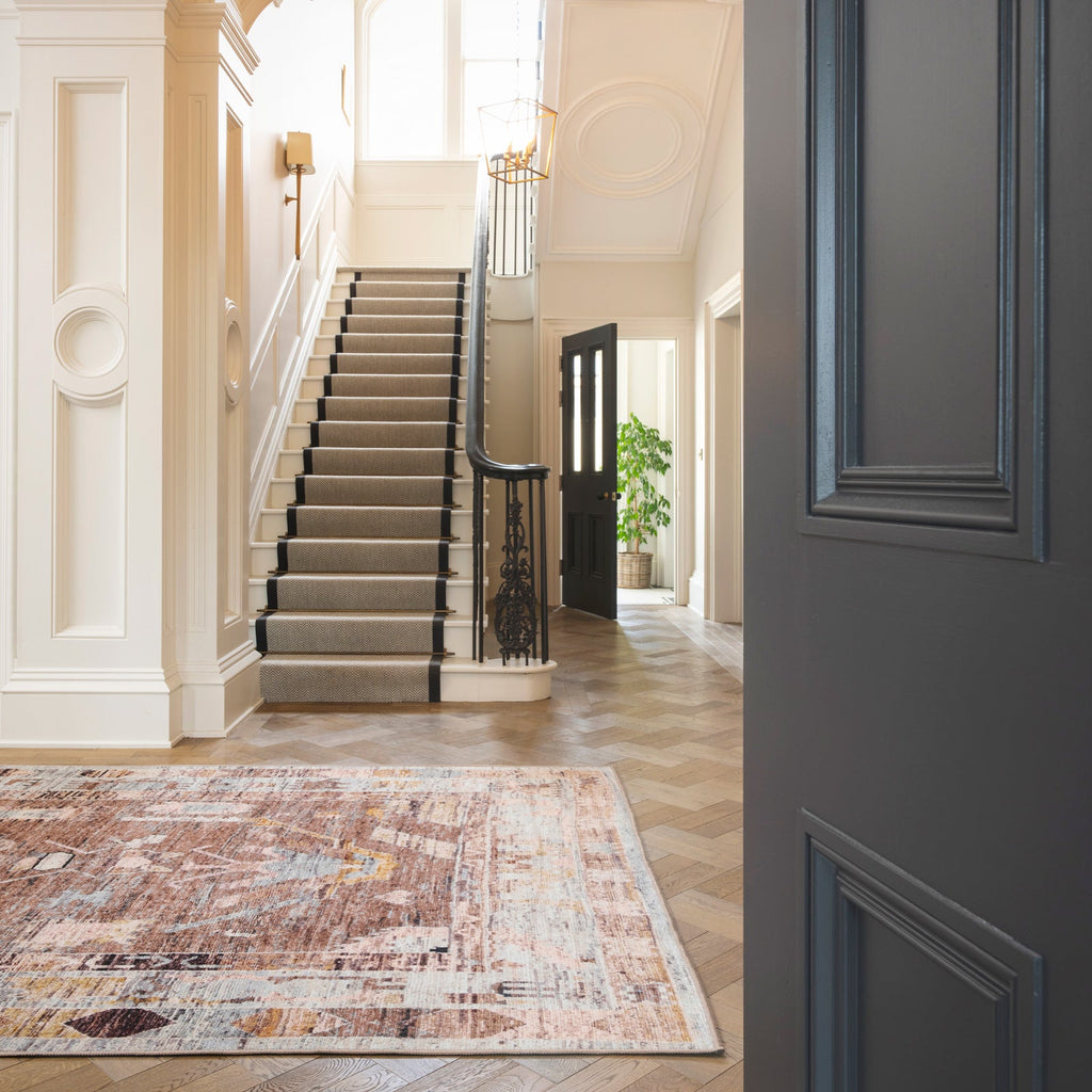 Soft Washable Brown Aztec Rug - Sybil