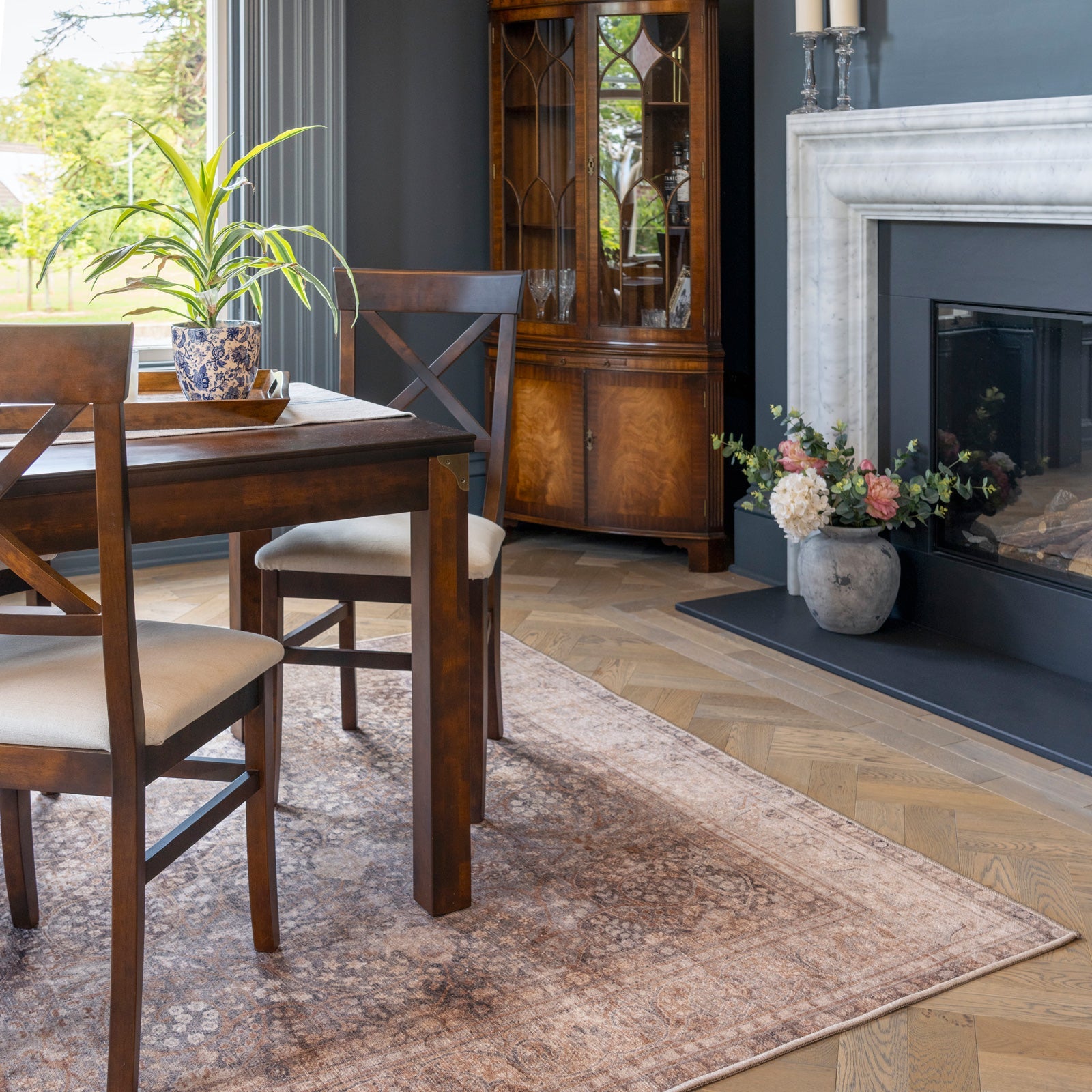 Soft Washable Heritage Brown Rug - Winnie