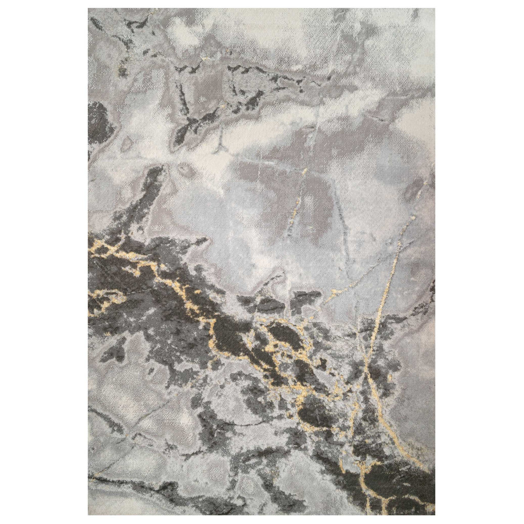Modern Grey Marble Textured Area Rug - Strike