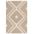 Beige Geometric Loop Pile Rug