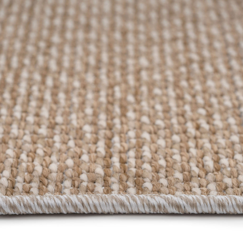 Beige Geometric Loop Pile Rug