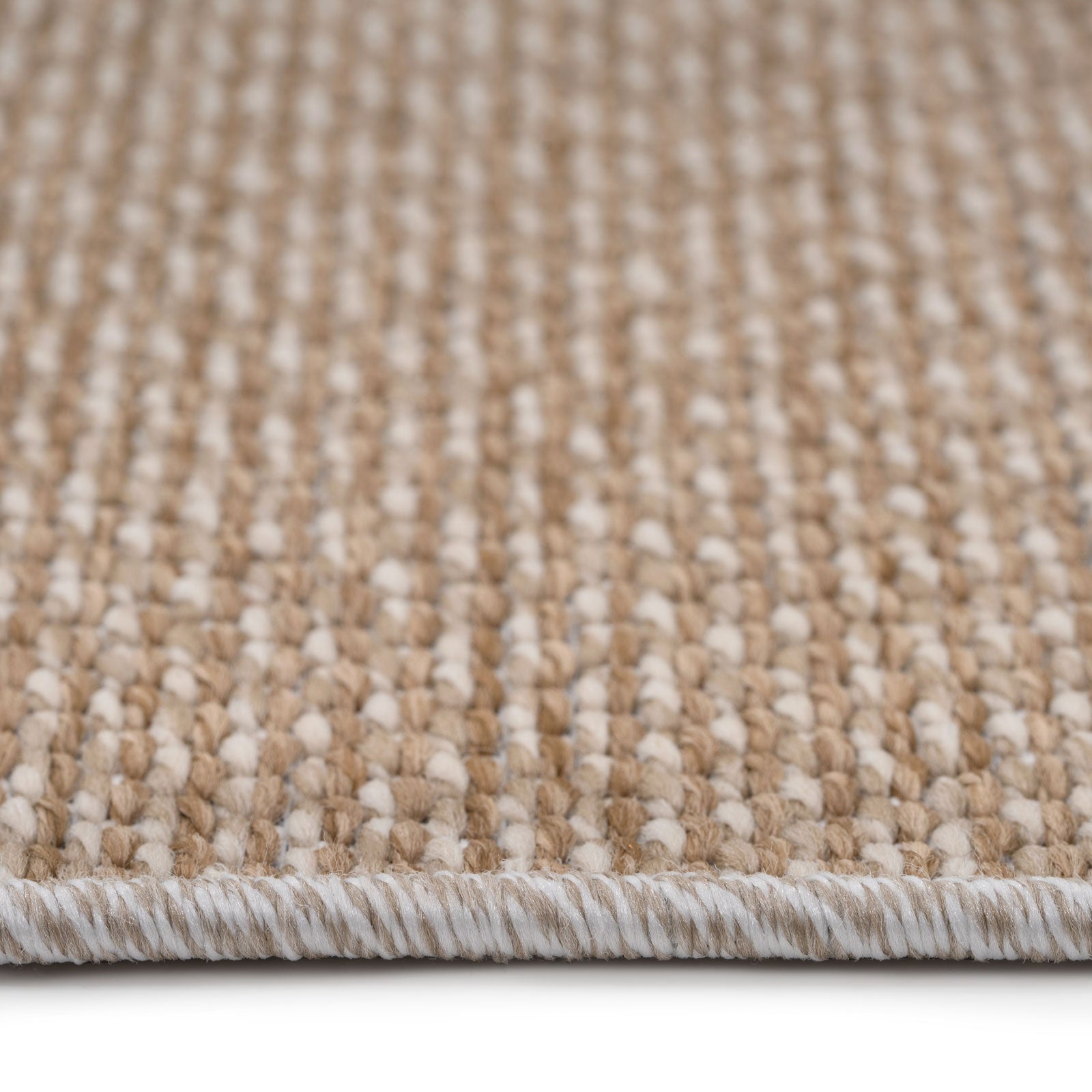 Beige Geometric Loop Pile Rug