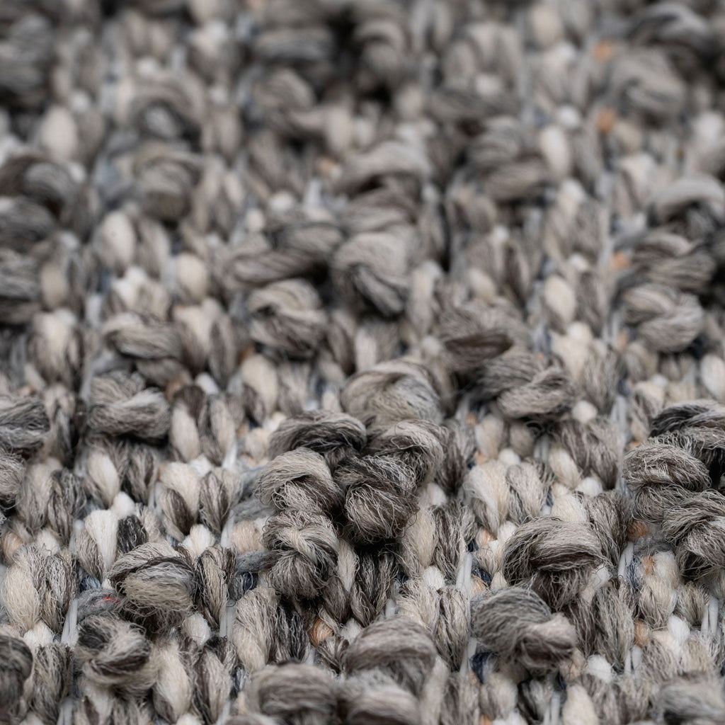 Grey Striped Loop Pile Rug