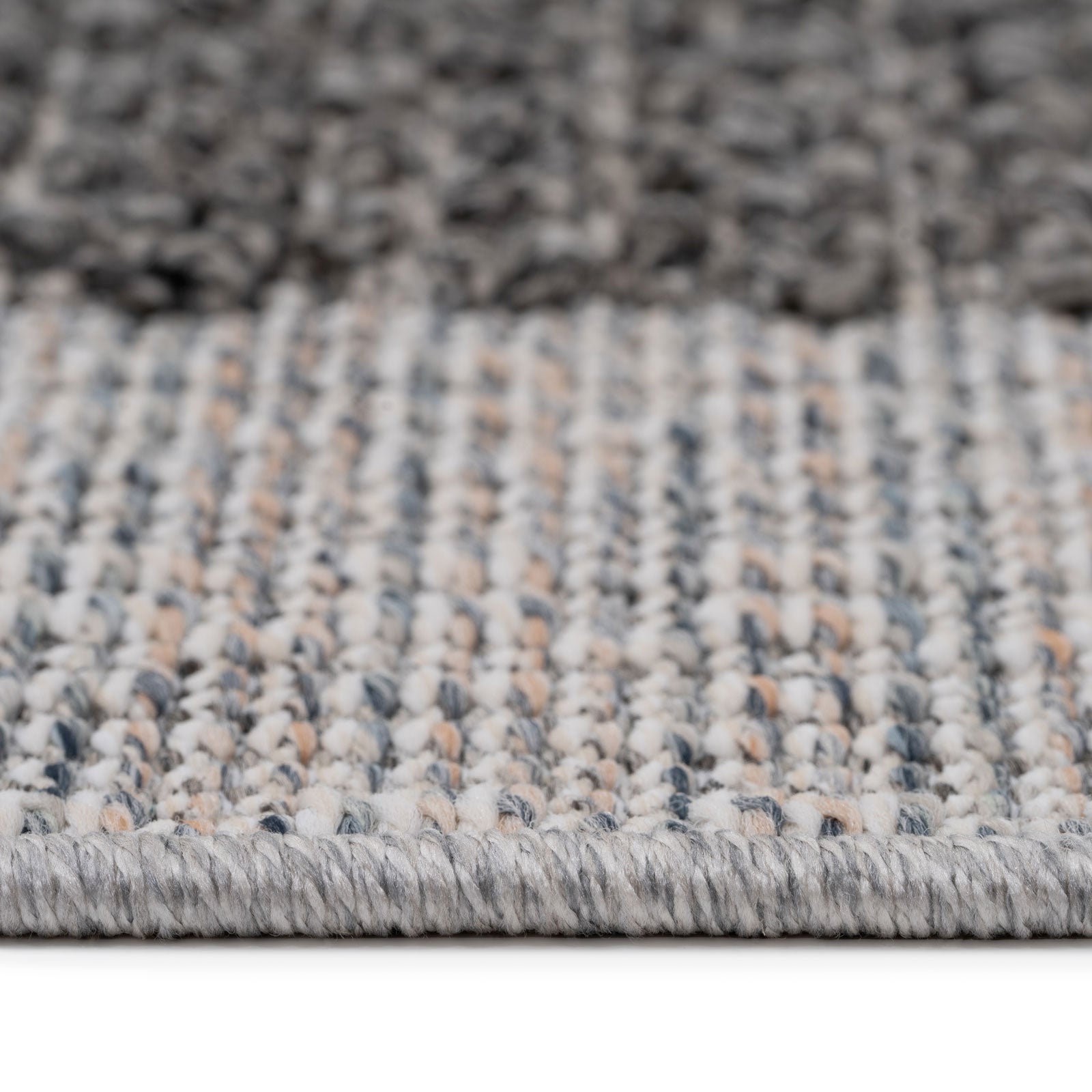 Grey Striped Loop Pile Rug