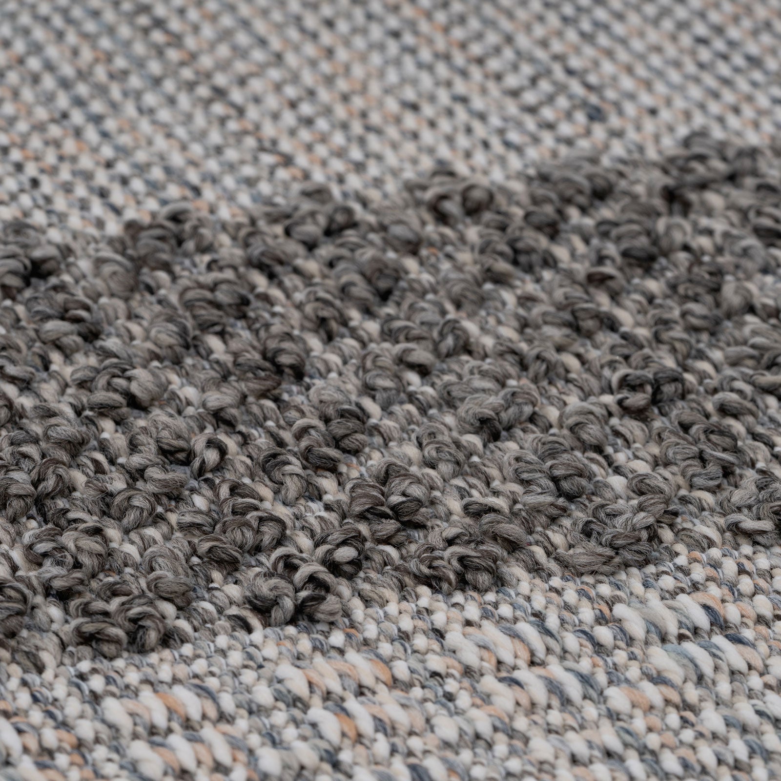 Grey Striped Loop Pile Rug