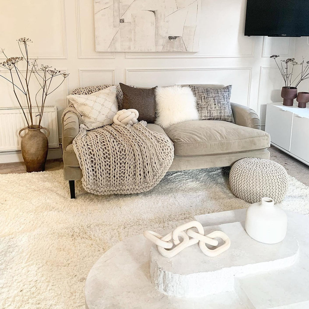 Soft Everyday Cream White Shaggy Rug
