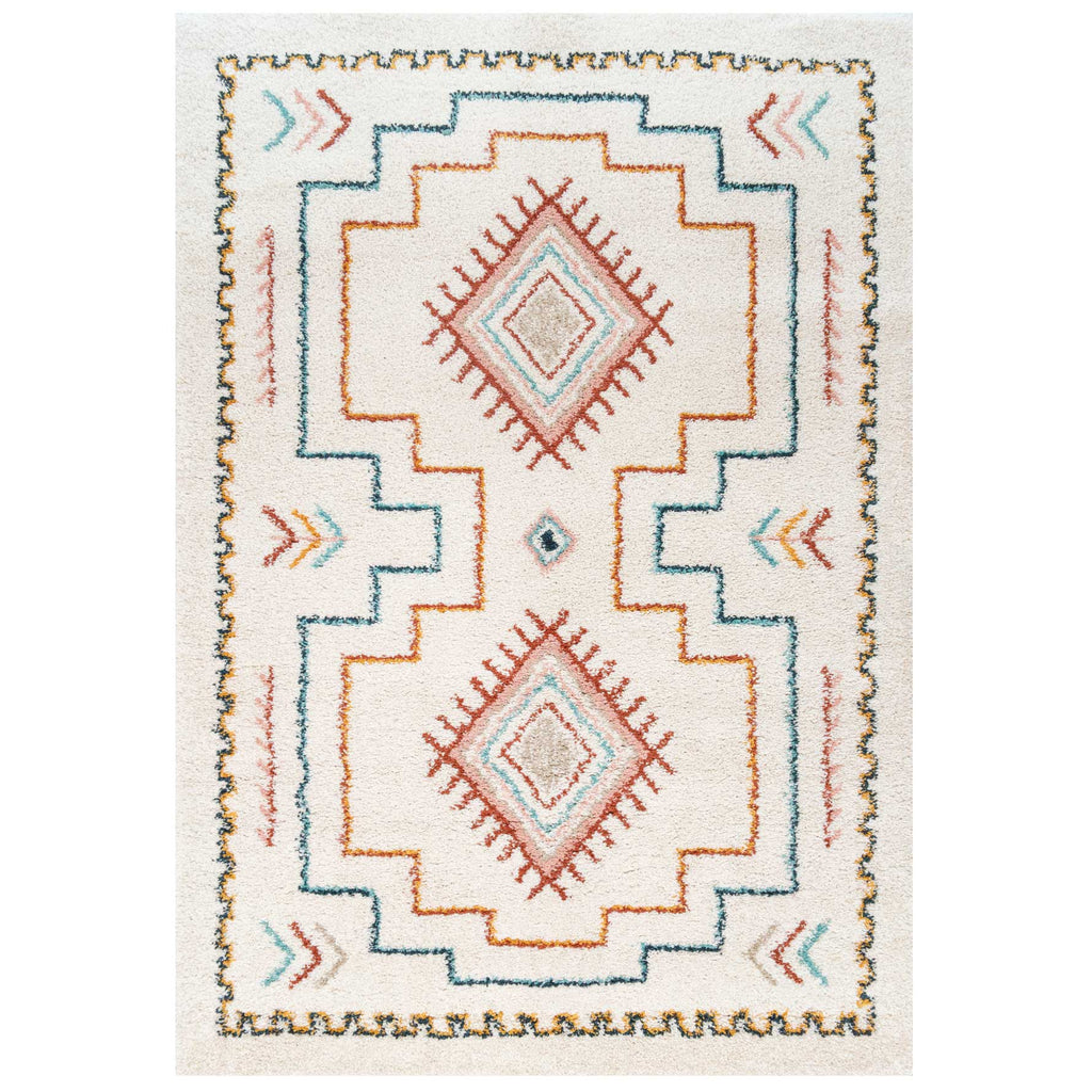 Super Soft Aztec Berber Shaggy Rug - Mallory