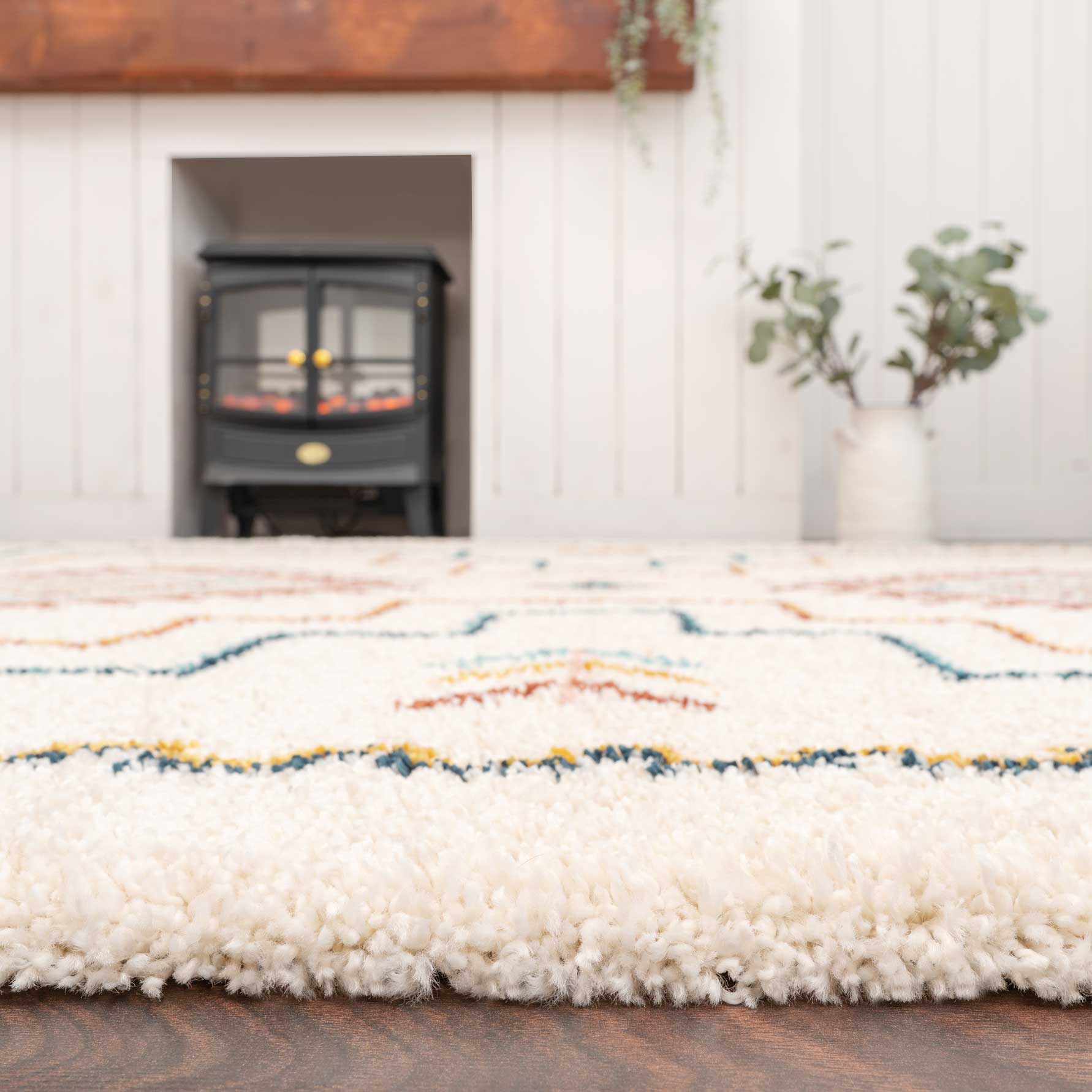 Super Soft Aztec Berber Shaggy Rug - Mallory