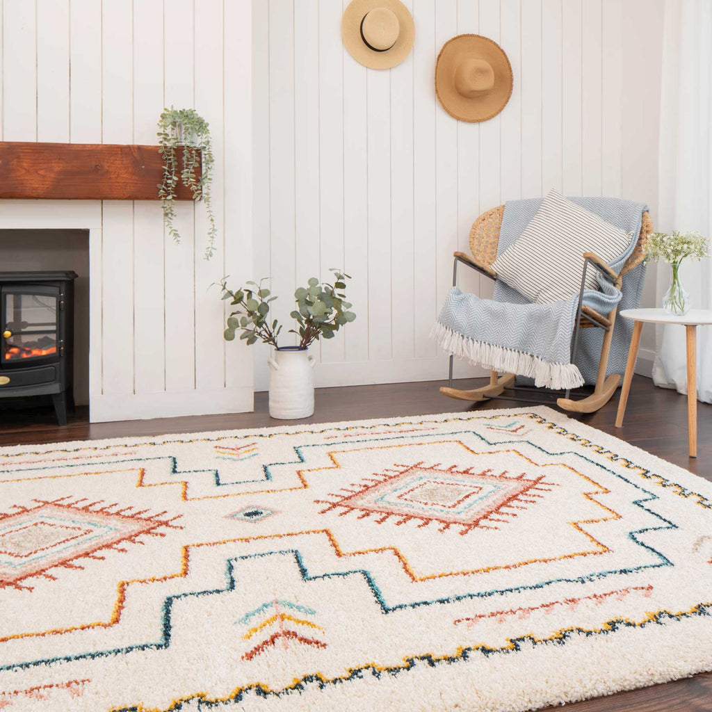 Super Soft Aztec Berber Shaggy Rug - Mallory