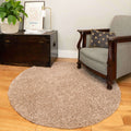 Oatmeal Shaggy Circle Rug