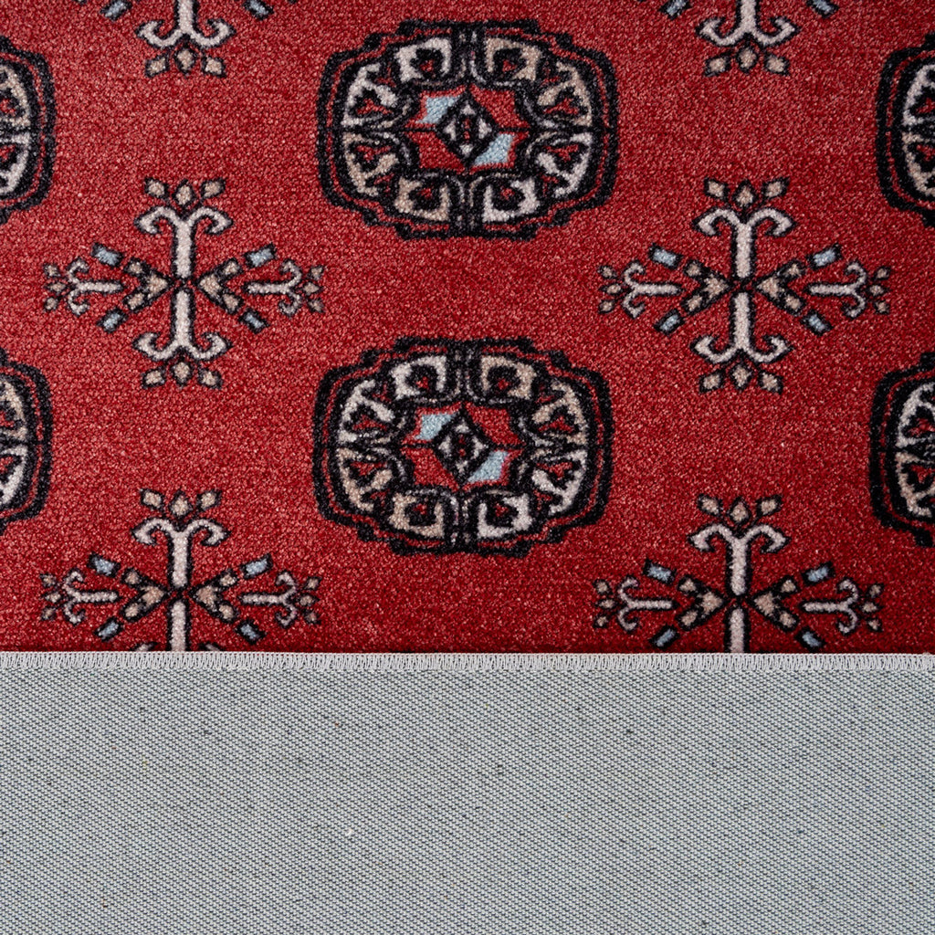 Washable Bokara Red Persian Style Runner - Mira
