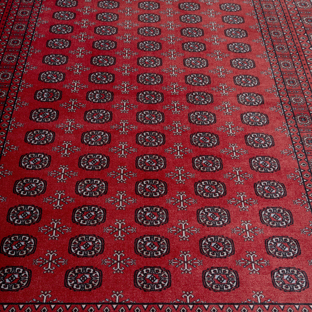 Washable Bokara Red Persian Style Runner - Mira