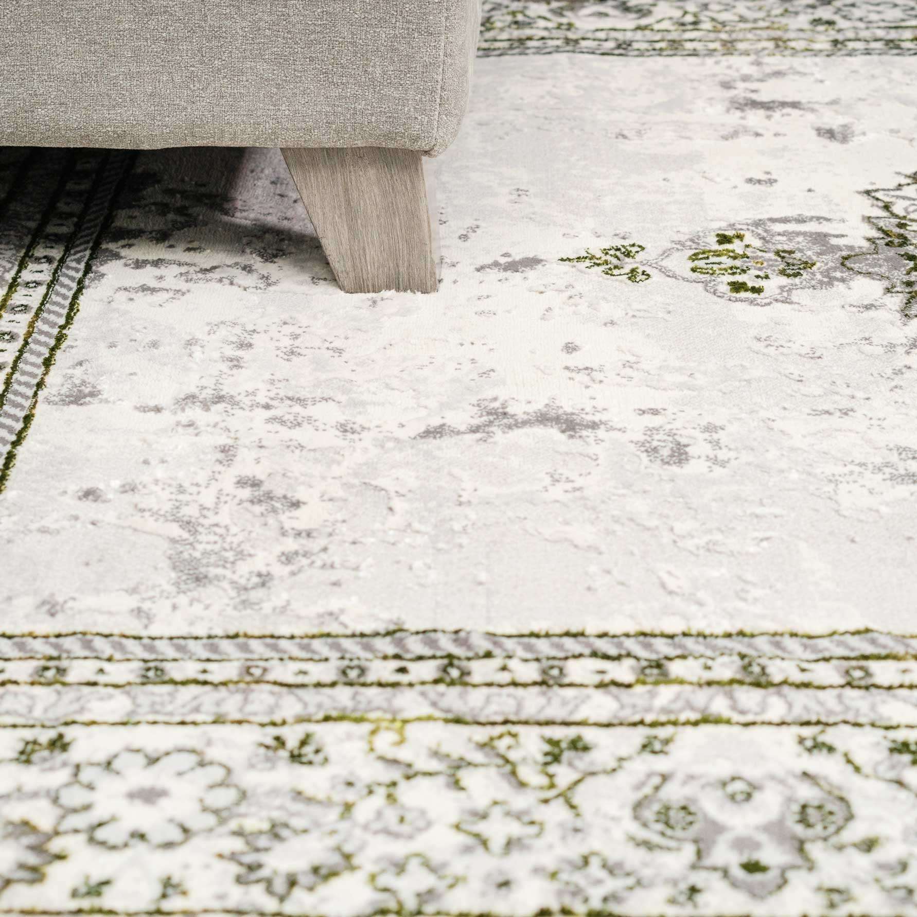 Modern Oriental Green Distressed Rugs