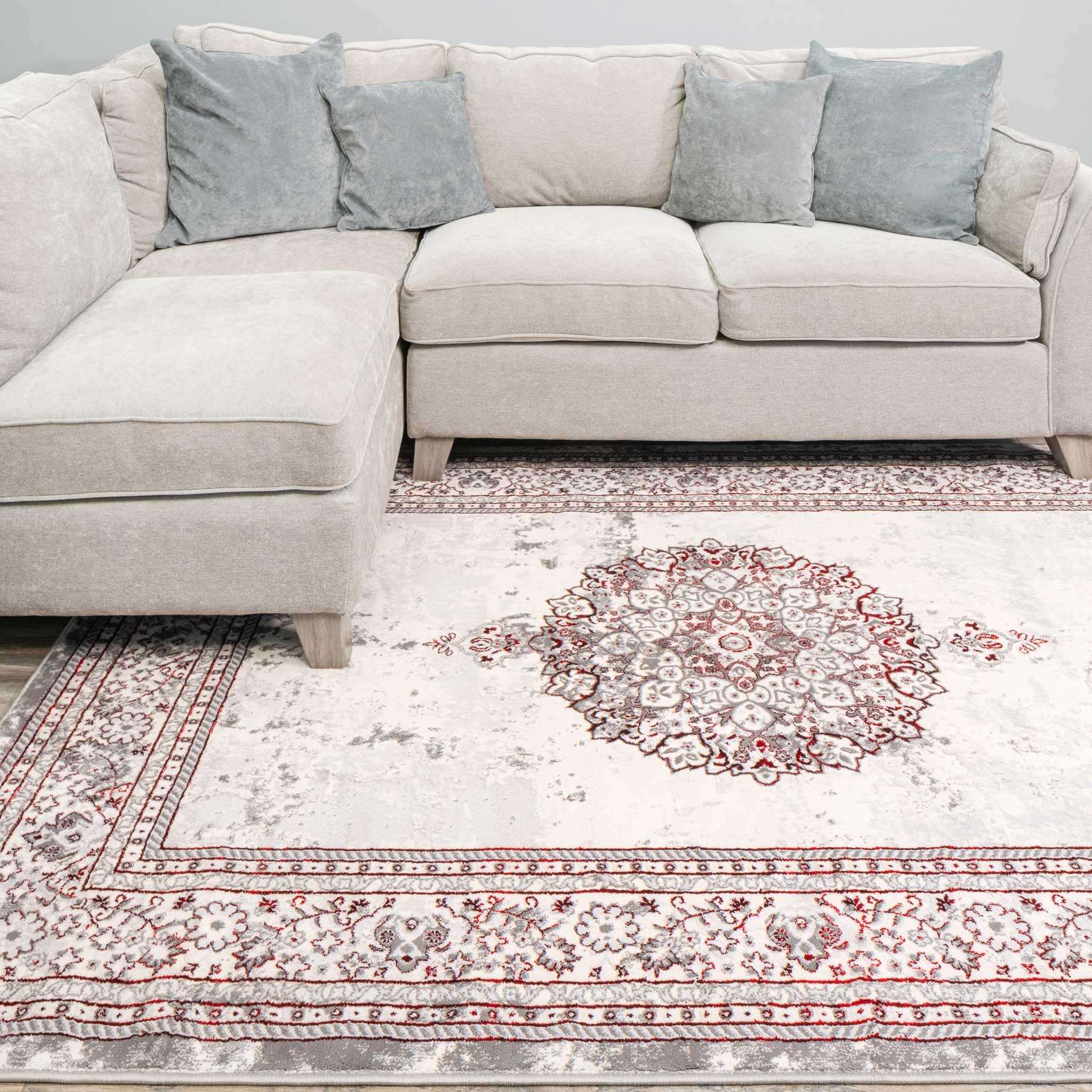 Modern Red Abstract Oriental Rugs - Victoria