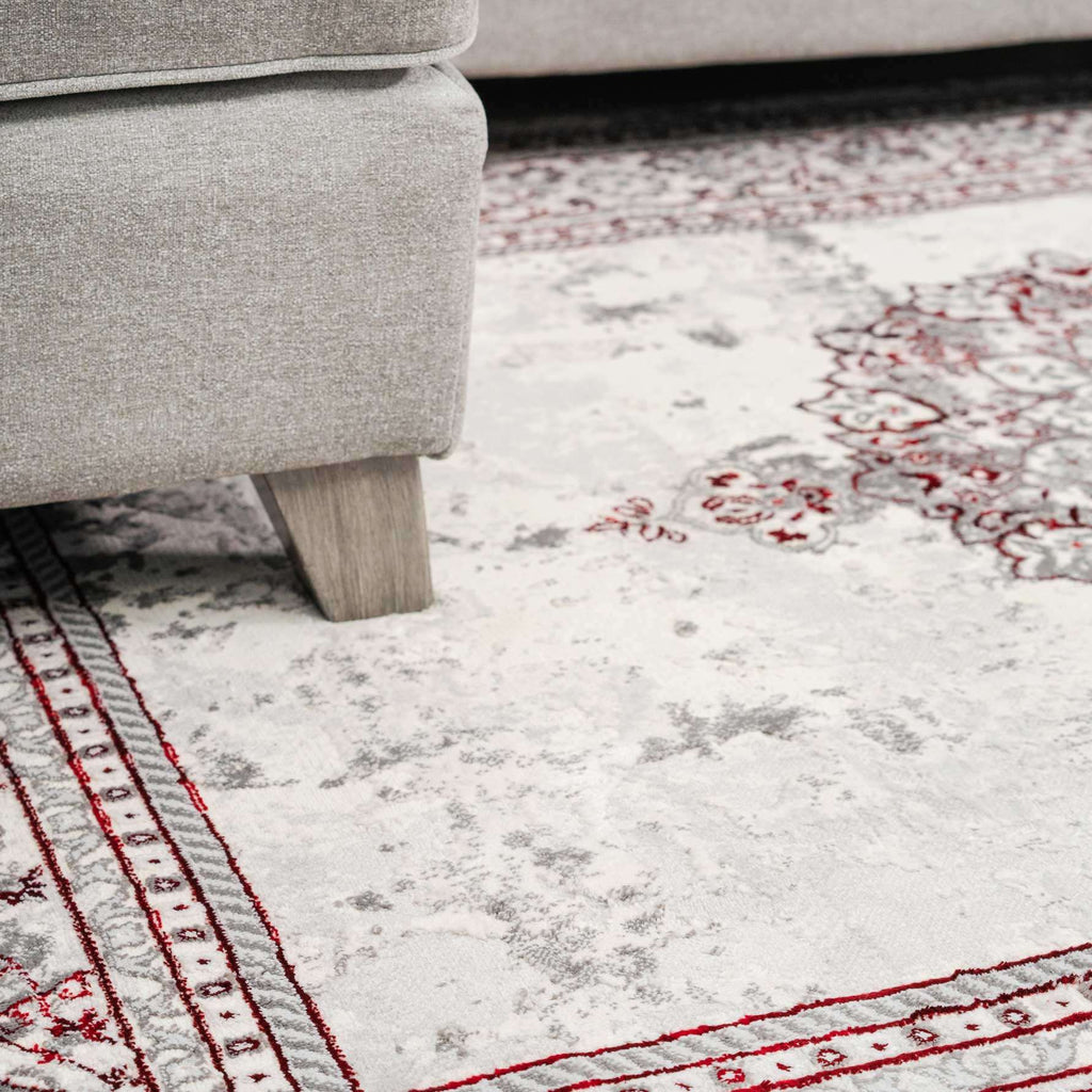 Modern Red Abstract Oriental Rugs - Victoria