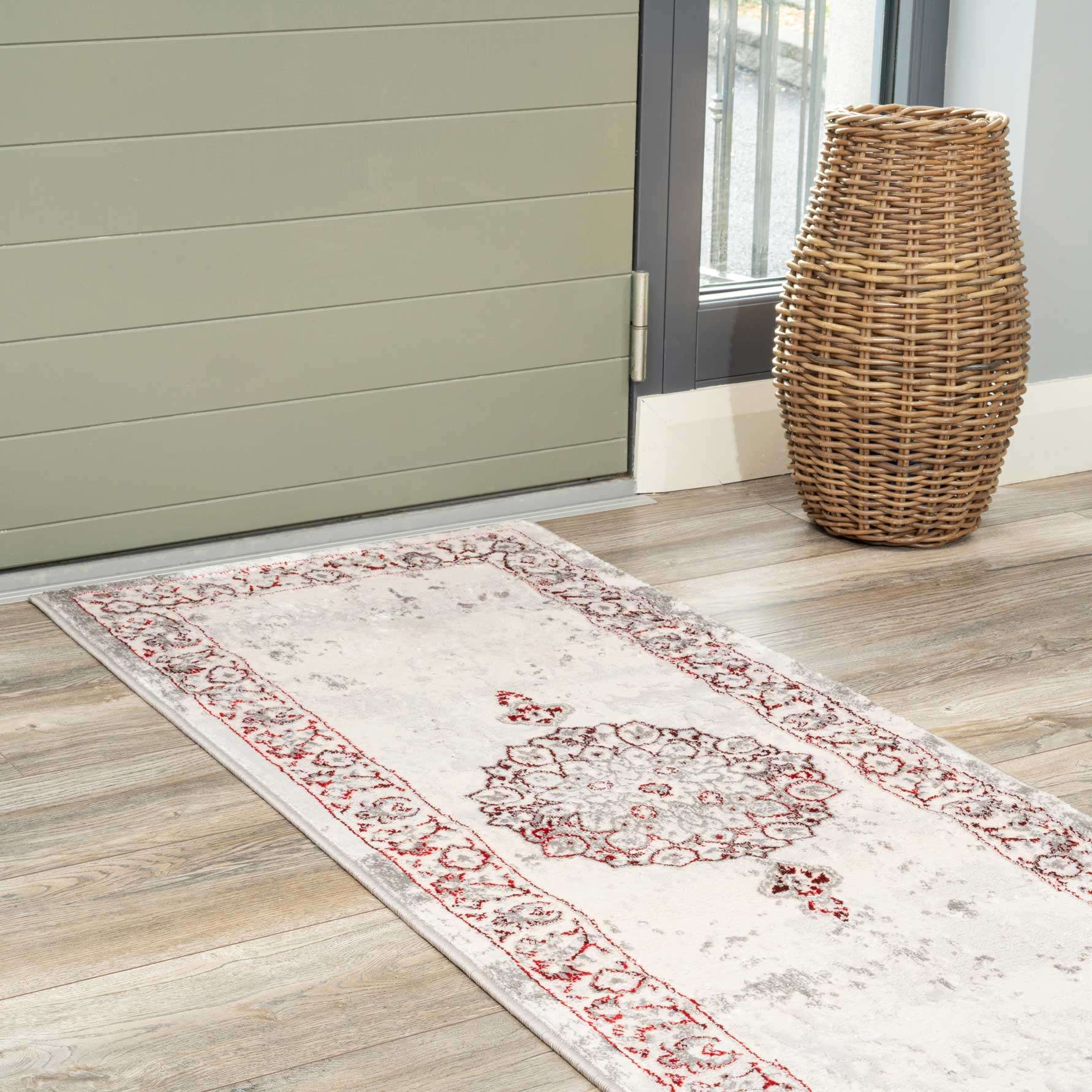 Modern Red Abstract Oriental Rugs - Victoria