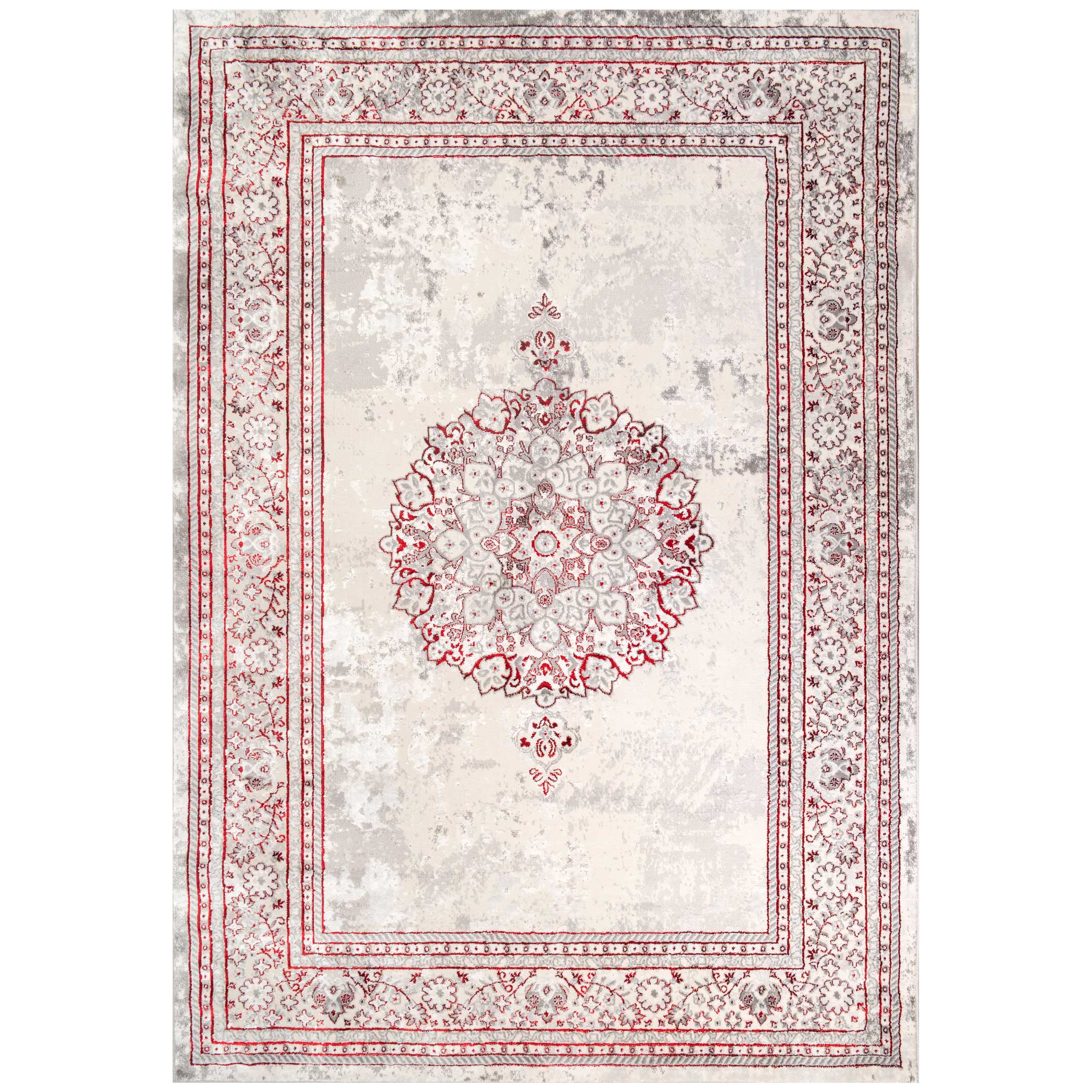 Modern Red Abstract Oriental Rugs - Victoria