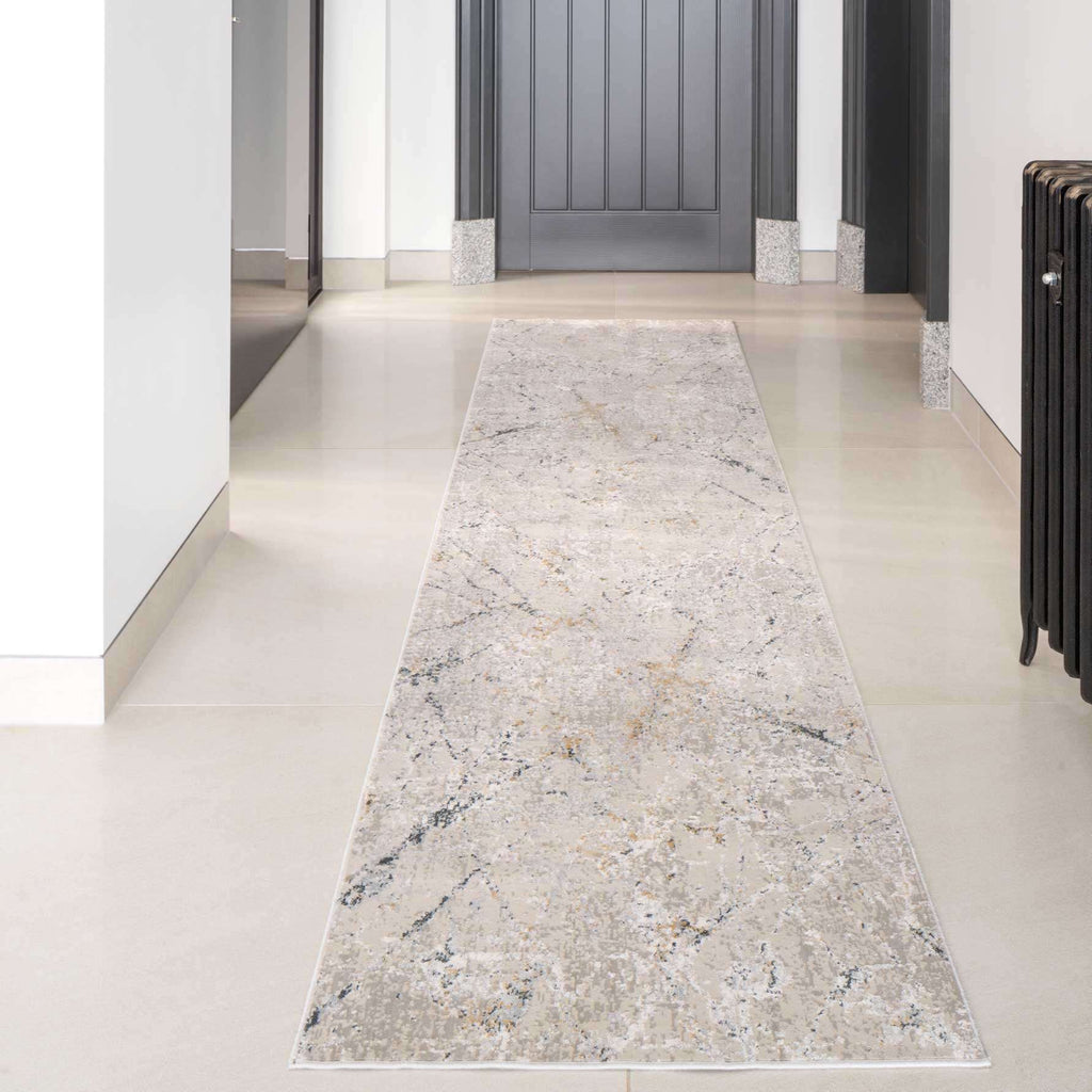 Modern Silver Abstract Living Room Rug - Vincent