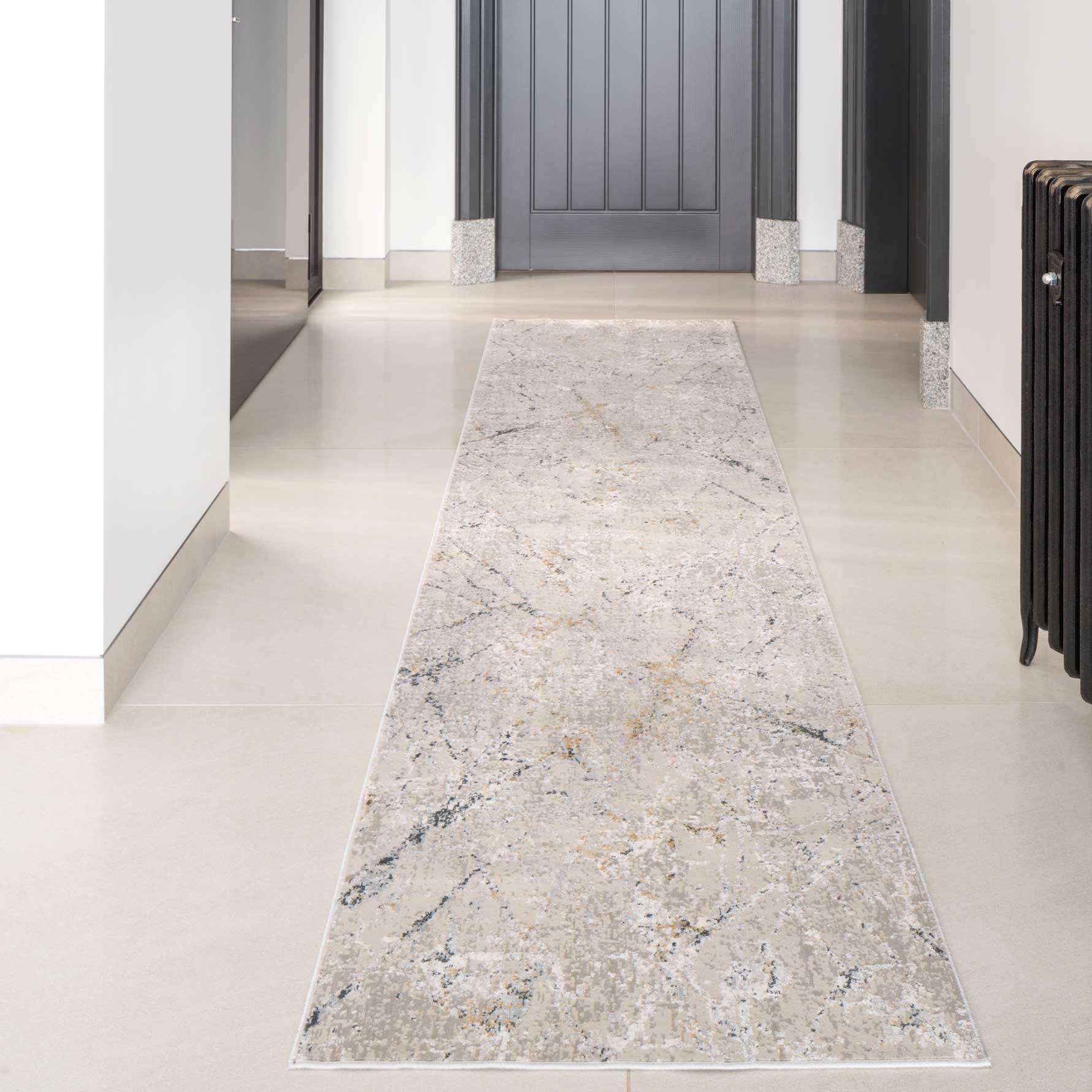 Modern Silver Abstract Living Room Rug - Vincent