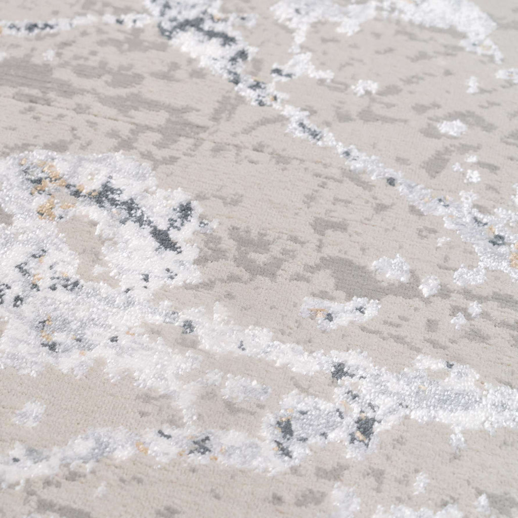 Modern Silver Abstract Living Room Rug - Vincent