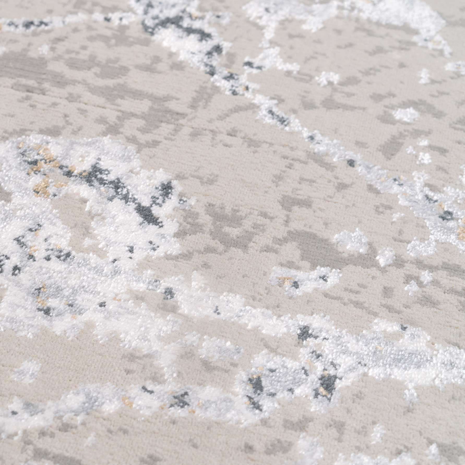 Modern Silver Abstract Living Room Rug - Vincent