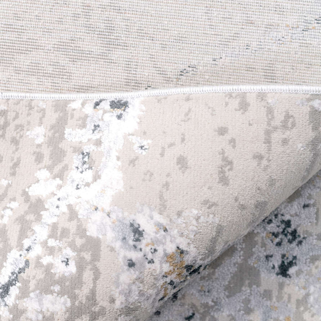 Modern Silver Abstract Living Room Rug - Vincent