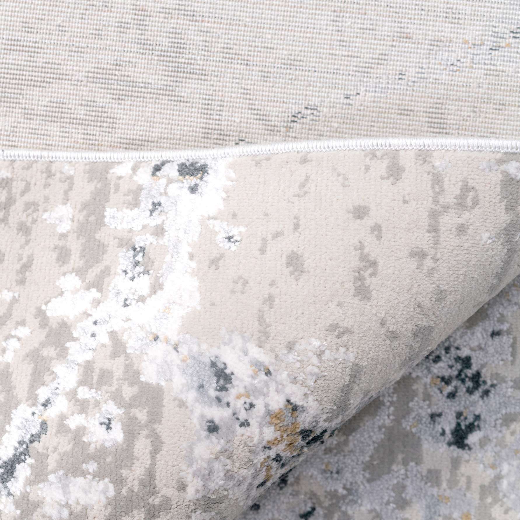 Modern Silver Abstract Living Room Rug - Vincent