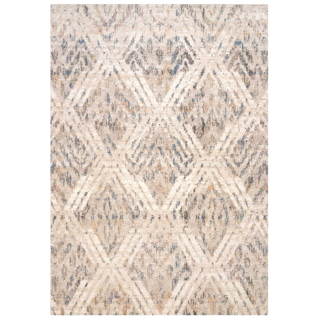 Natural Toned Diamond Living Room Rug - Warner