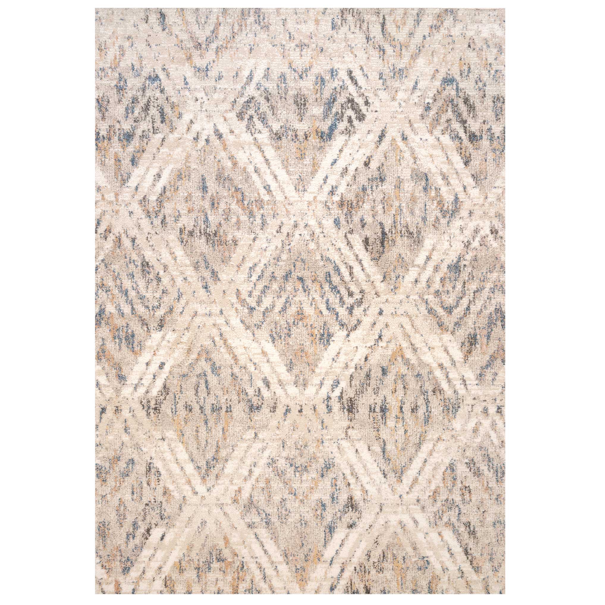 Natural Toned Diamond Living Room Rug - Warner
