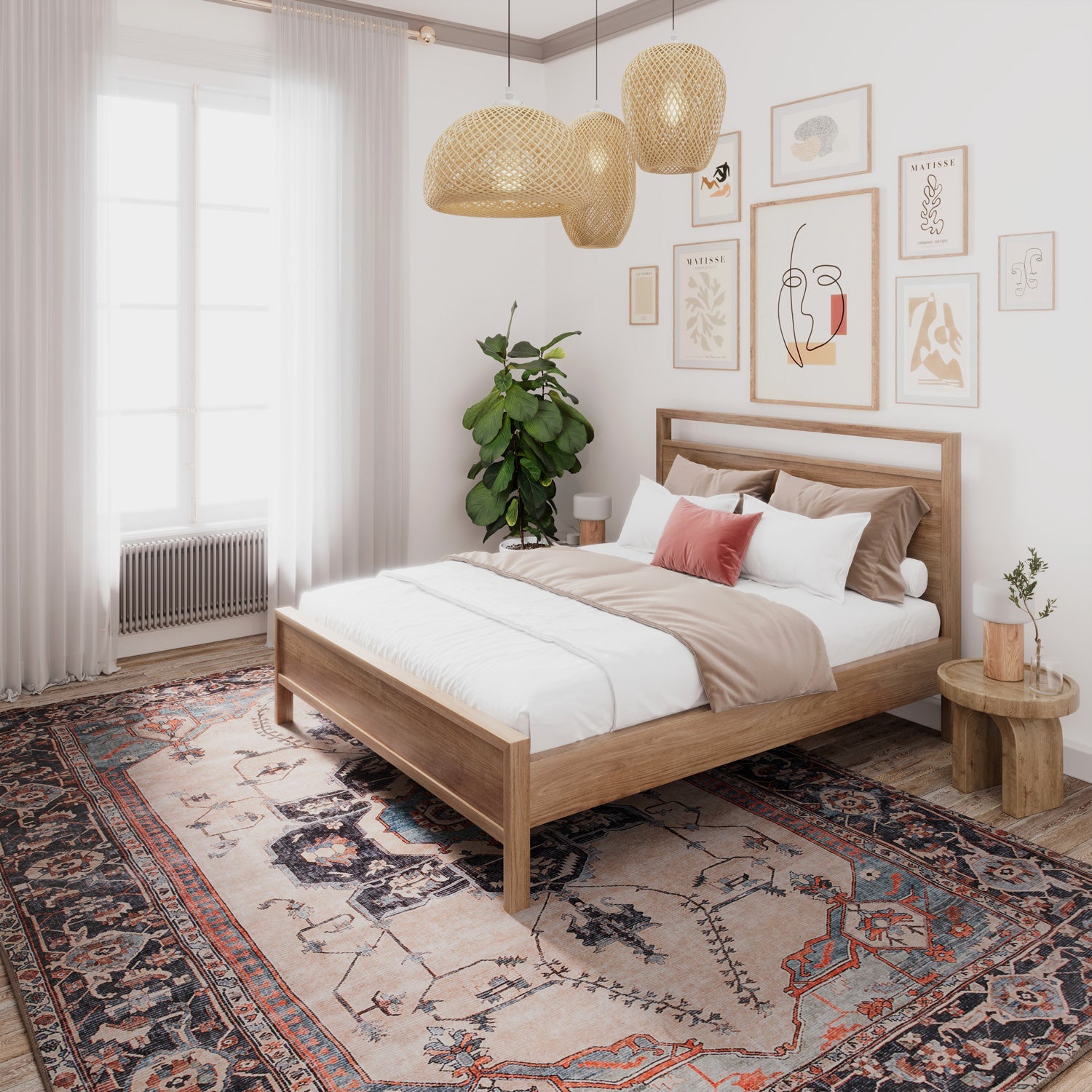 Soft Washable Blue Heritage Rug - Hazel