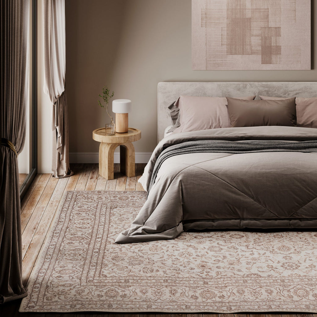 Soft Washable Cream Vintage Rug - Adeline