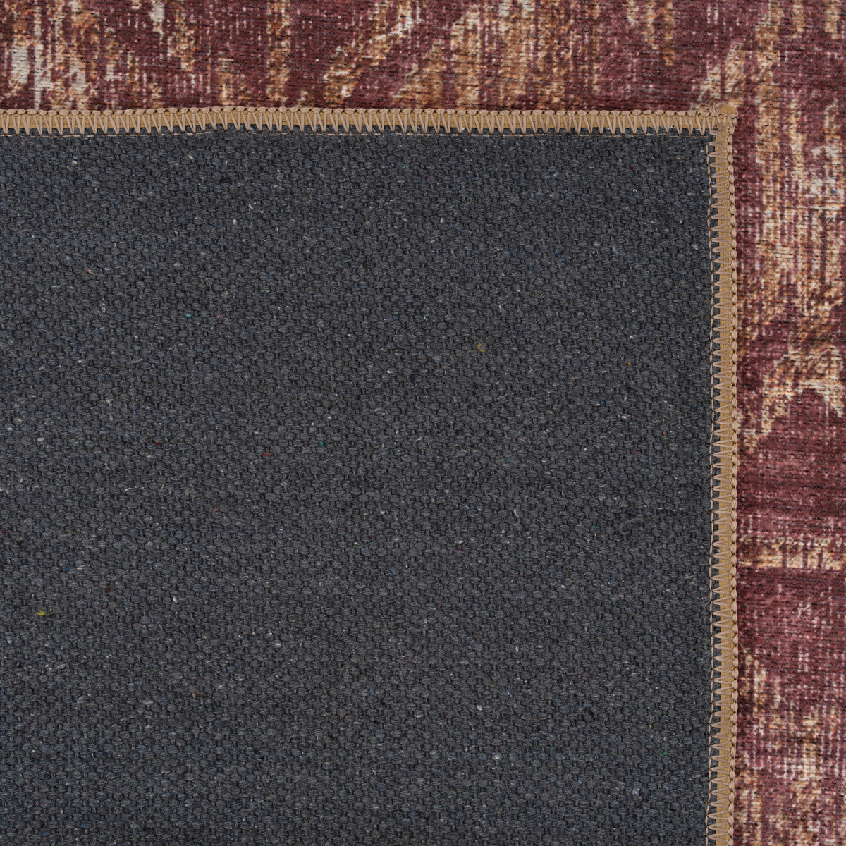 Washable Burgundy Diamond Rug - Avril